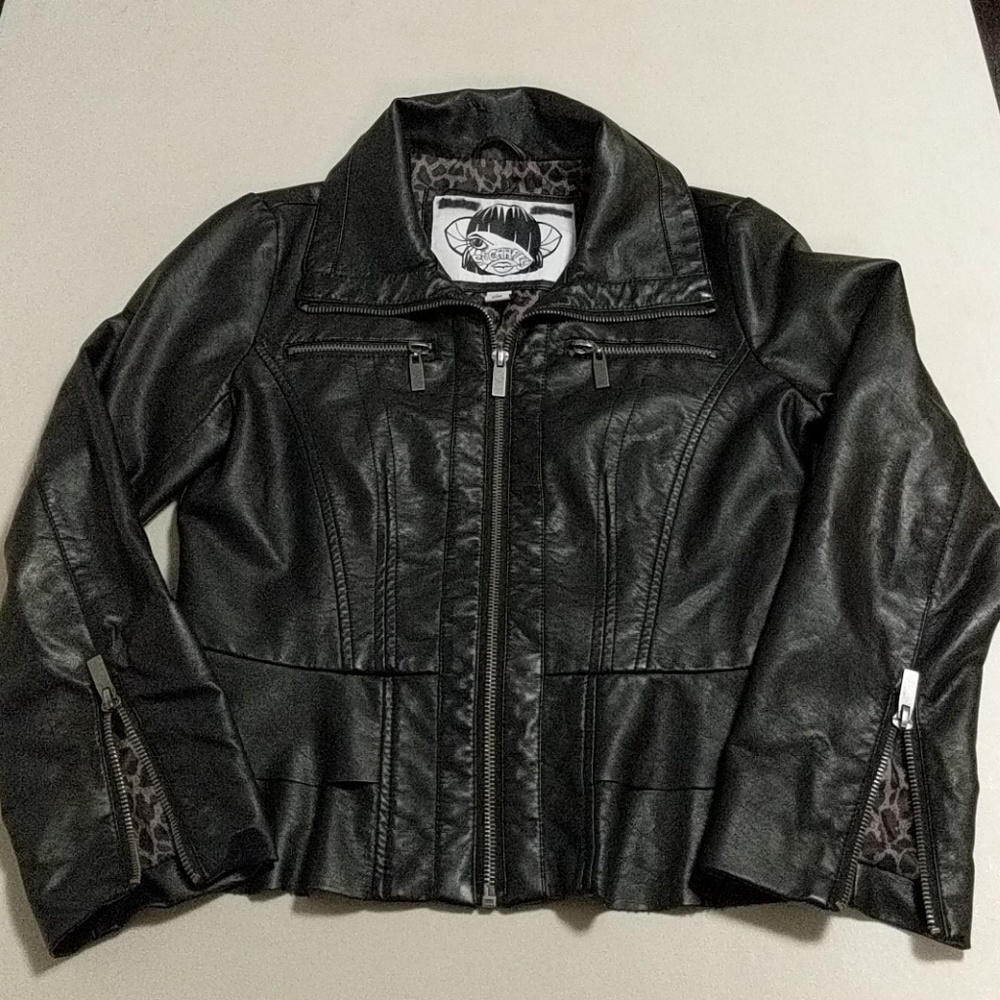 SugarFly Girls Moto Jacket Size L - Picture 2 of 8